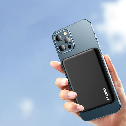Externí bezdrátová baterie Dudao K14S, 5000mAh, 10W, PD + QI, 1 x QI - 1 x USB-C, Černá