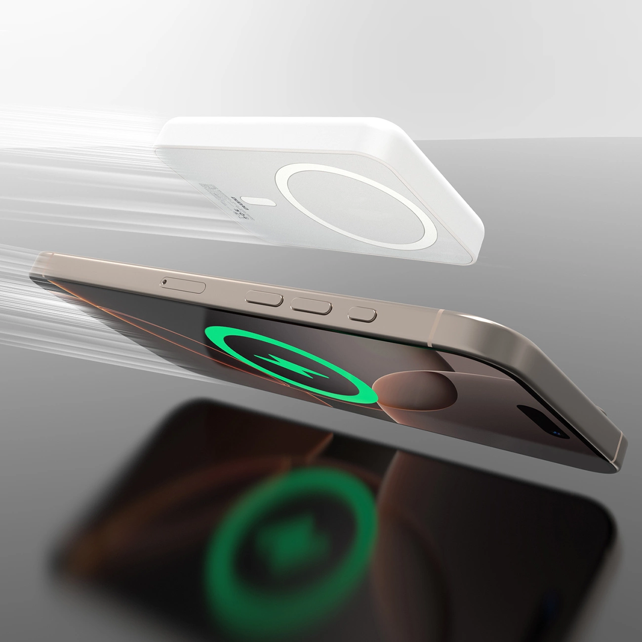 Bezdrátová externí baterie Dudao K26s, 5000mAh, 20W, PD + FQI, 1 x QI - 1 x USB-C, Bílá