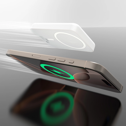 Bezdrátová externí baterie Dudao K26s, 5000mAh, 20W, PD + FQI, 1 x QI - 1 x USB-C, Bílá