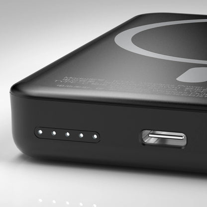 Externí bezdrátová baterie Dudao K14S, 5000mAh, 10W, PD + QI, 1 x QI - 1 x USB-C, Černá