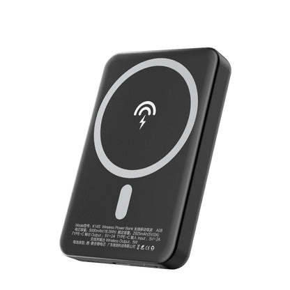 Externí bezdrátová baterie Dudao K14S, 5000mAh, 10W, PD + QI, 1 x QI - 1 x USB-C, Černá
