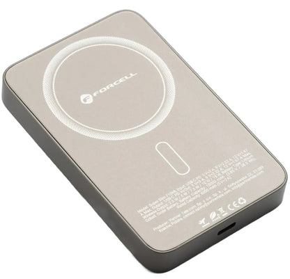 Bezdrátová externí baterie Forcell F10K8, 10000mAh, 15W, PD + FQI, 1 x QI - 1 x USB-C, Zlatá