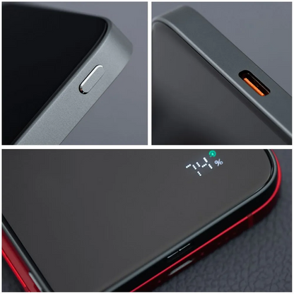 Externí bezdrátová baterie Forcell F5K8, 5000mAh, 15W, PD + FQI, 1 x QI - 1 x USB-C, Černá