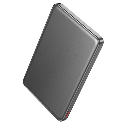 Bezdrátová externí baterie HOCO Q26, 5000mAh, 20W, PD + FQI, 1 x QI - 1 x USB-C, Šedá