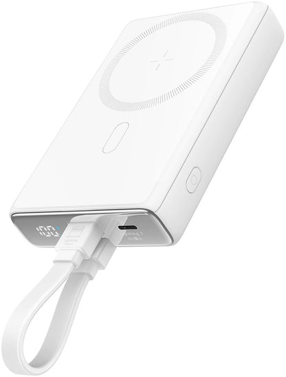 Bezdrátová externí baterie Joyroom JR-PBM01, 10000mAh, 20W, QC + PD + FQI, 1 x Lightning - 1 x QI - 1 x USB-C, Bílá