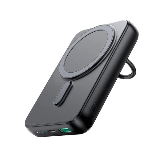 Joyroom JR-W050 Wireless External Battery, 10000mAh, 20W, QC + PD + FQI, 1 x QI - 1 x USB-A - 1 x USB-C, Black