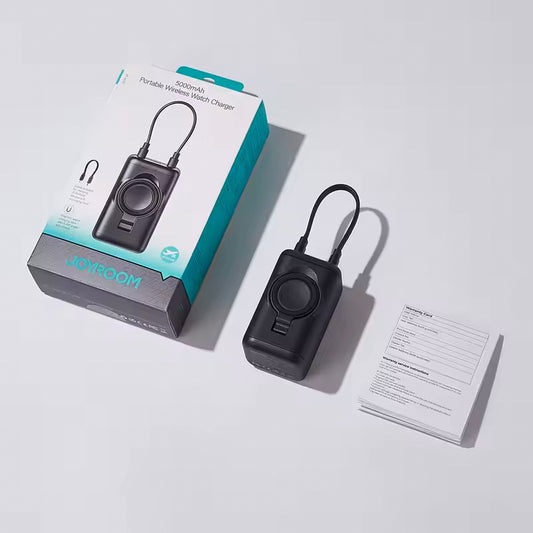 Joyroom JR-W13 Wireless External Battery, 5000mAh, 18W, PD + QI, 1 x Lightning - 1 x QI - 1 x USB-C, Black