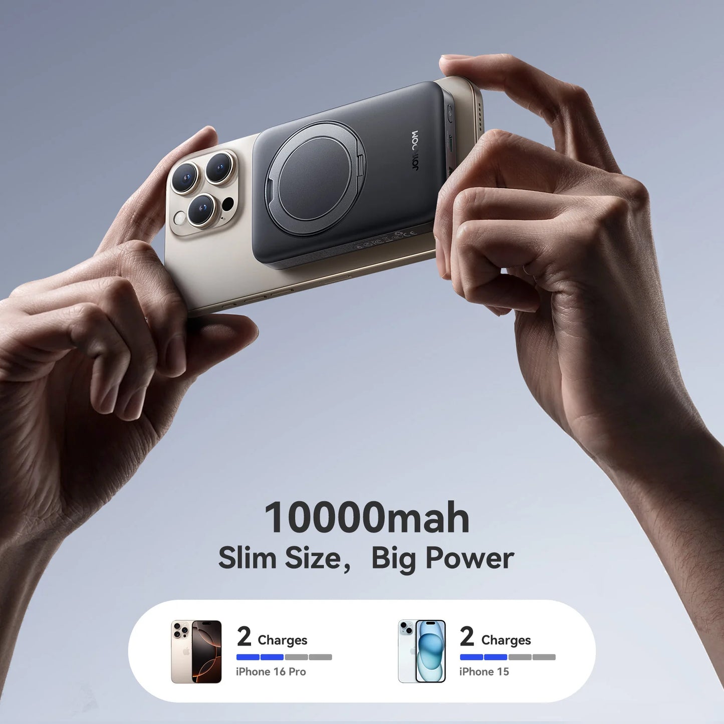 Bezdrátová externí baterie Joyroom JR-PBM12, 10000mAh, 22.5W, QC + PD + FQI, 1 x QI - 1 x USB-A - 1 x USB-C, Černá