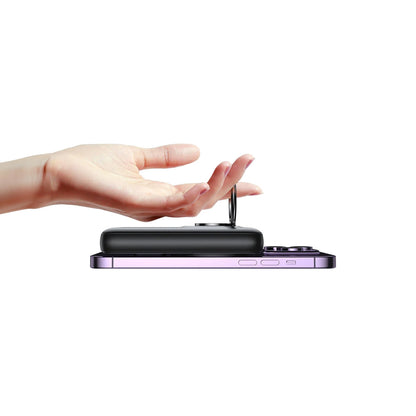 Joyroom JR-W050 Wireless External Battery, 10000mAh, 20W, QC + PD + FQI, 1 x QI - 1 x USB-A - 1 x USB-C, Black