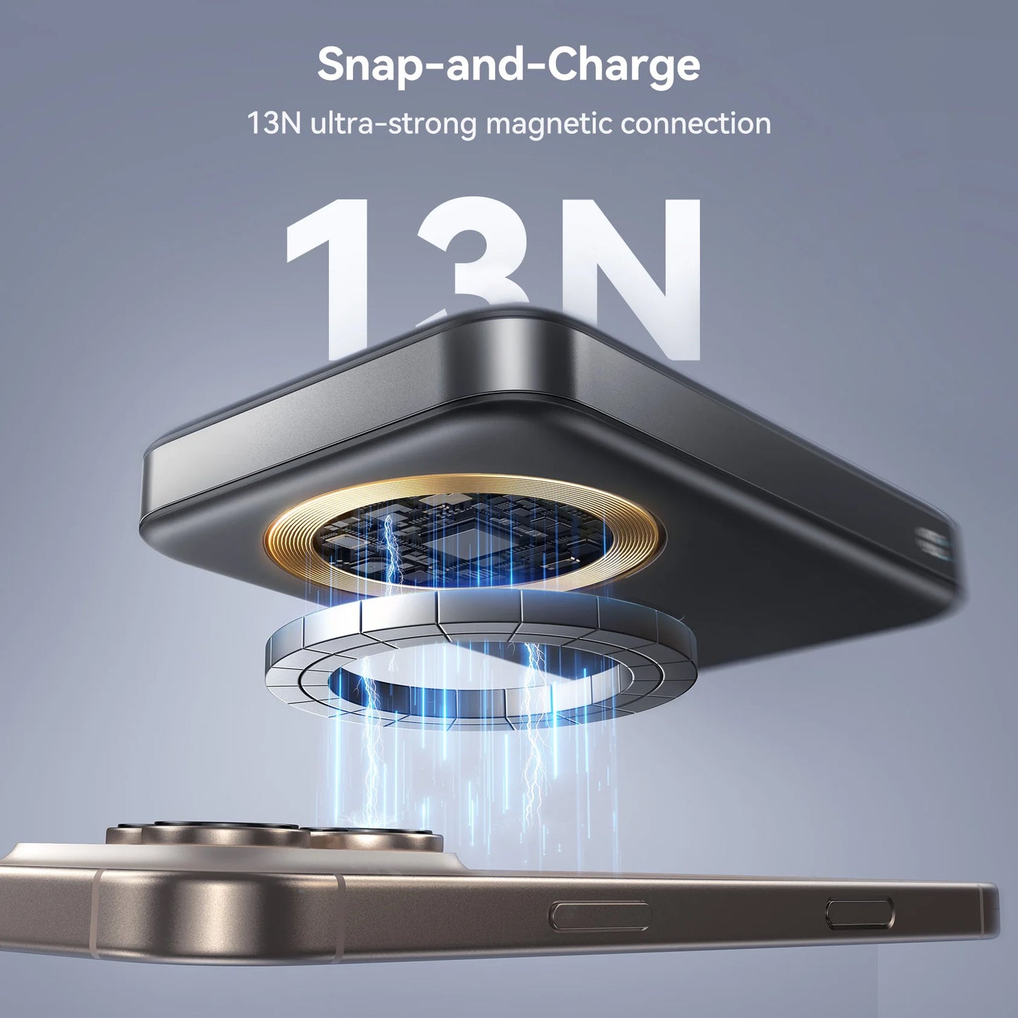 Bezdrátová externí baterie Joyroom JR-PBM12, 10000mAh, 22.5W, QC + PD + FQI, 1 x QI - 1 x USB-A - 1 x USB-C, Černá