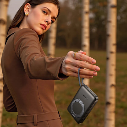 Bezdrátová externí baterie Joyroom JR-PBM02, 10000mAh, 22.5W, PD + FQI, 1 x QI - 2 x USB-C, černá