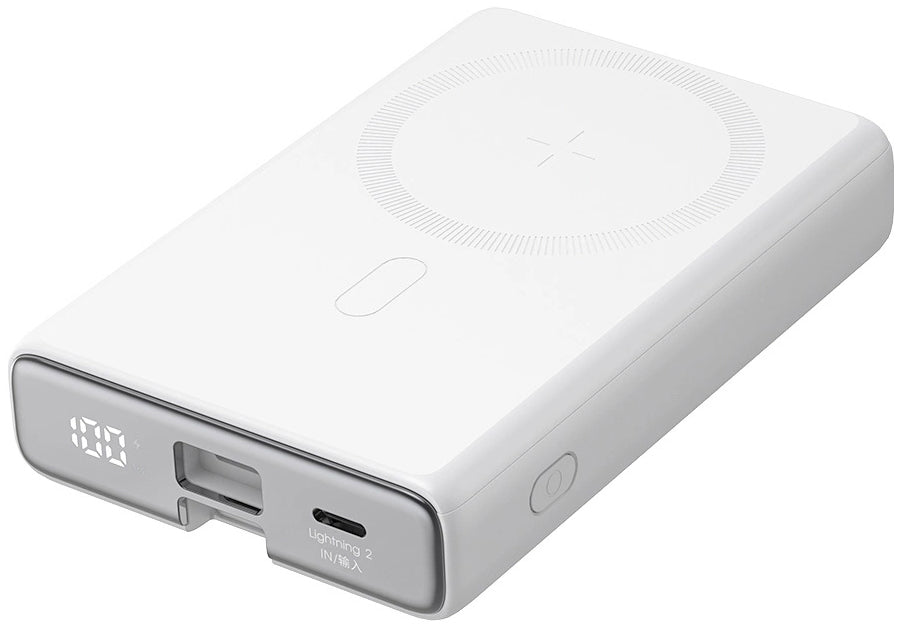 Bezdrátová externí baterie Joyroom JR-PBM01, 10000mAh, 20W, QC + PD + FQI, 1 x Lightning - 1 x QI - 1 x USB-C, Bílá