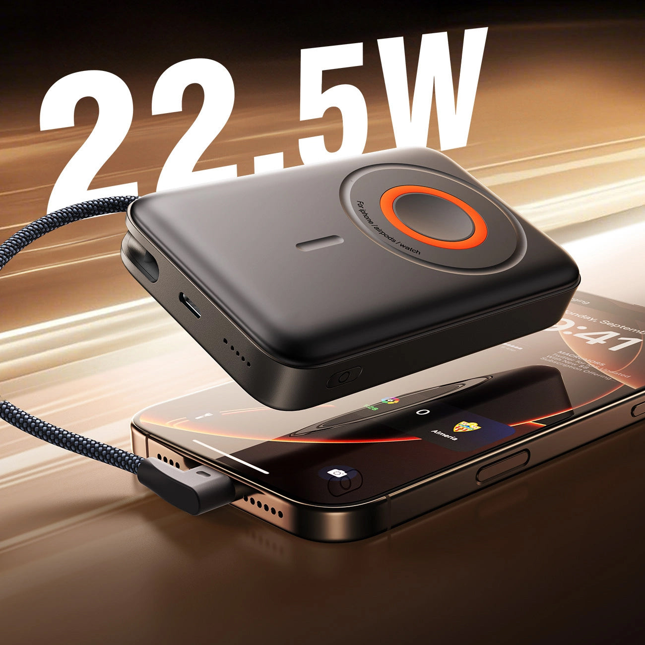 Bezdrátová externí baterie Joyroom JR-PBM02, 10000mAh, 22.5W, PD + FQI, 1 x QI - 2 x USB-C, černá