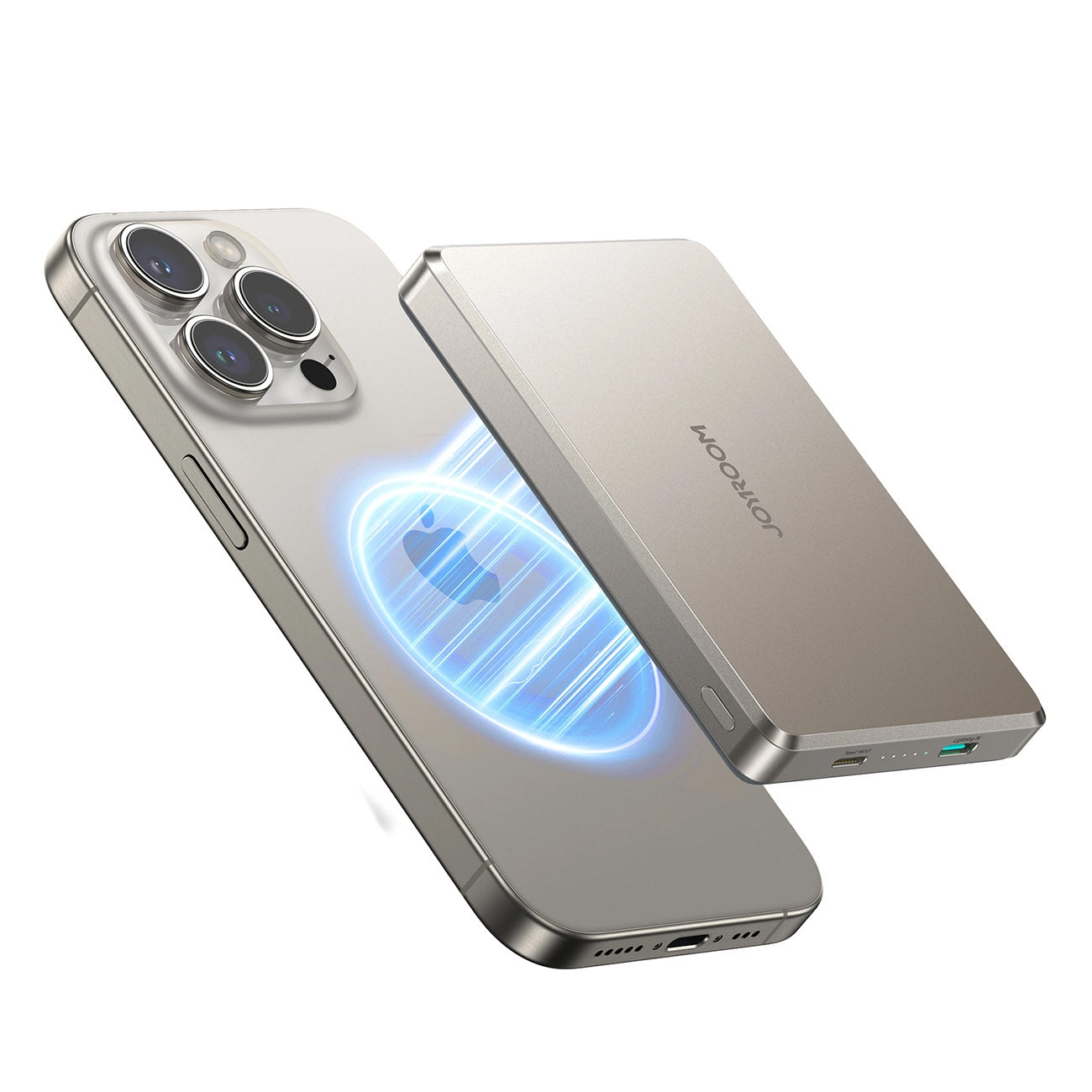 Externí bezdrátová baterie Joyroom JR-PBM08 Pro, 10000mAh, 20W, PD + FQI, 1 x QI - 1 x USB-C, Béžová