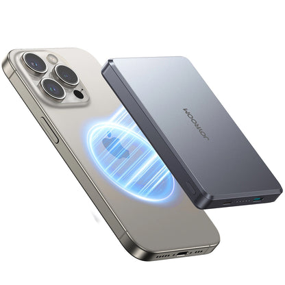 Externí bezdrátová baterie Joyroom JR-PBM08 Pro, 10000mAh, 20W, PD + FQI, 1 x QI - 1 x USB-C, šedá