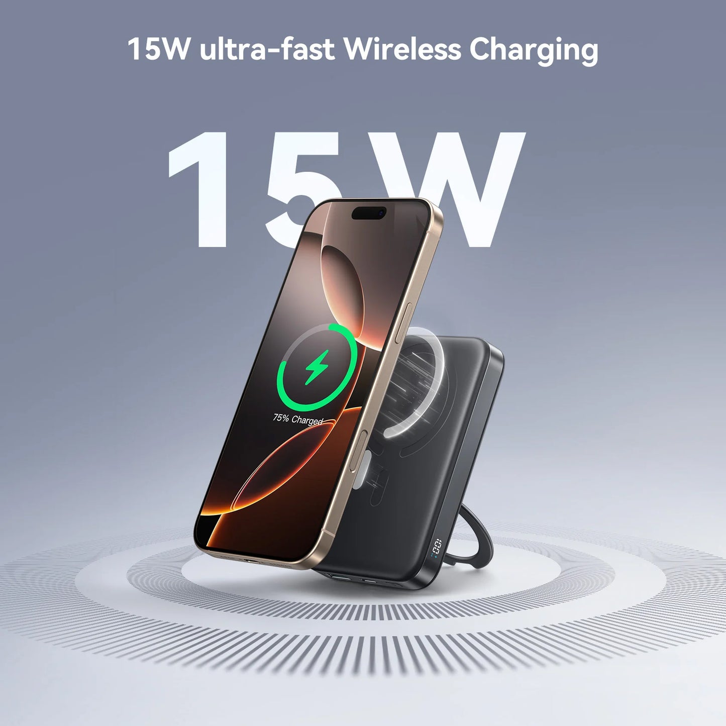 Bezdrátová externí baterie Joyroom JR-PBM12, 10000mAh, 22.5W, QC + PD + FQI, 1 x QI - 1 x USB-A - 1 x USB-C, Černá