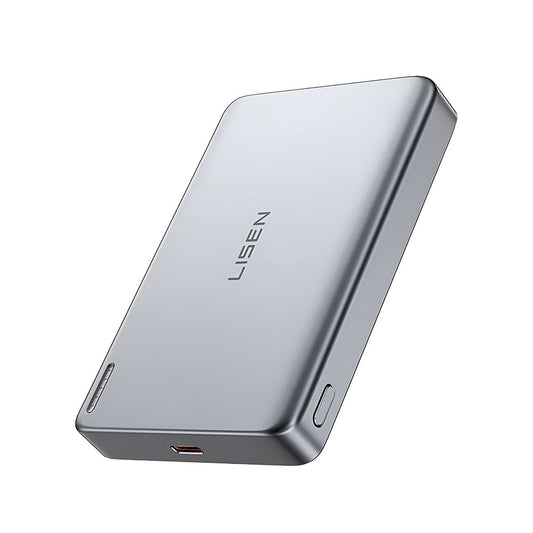 Bezdrátová externí baterie Lisen L601 Pro, 10000mAh, 27W, PD + FQI, 1 x QI - 1 x USB-C, Šedá YL0325100009