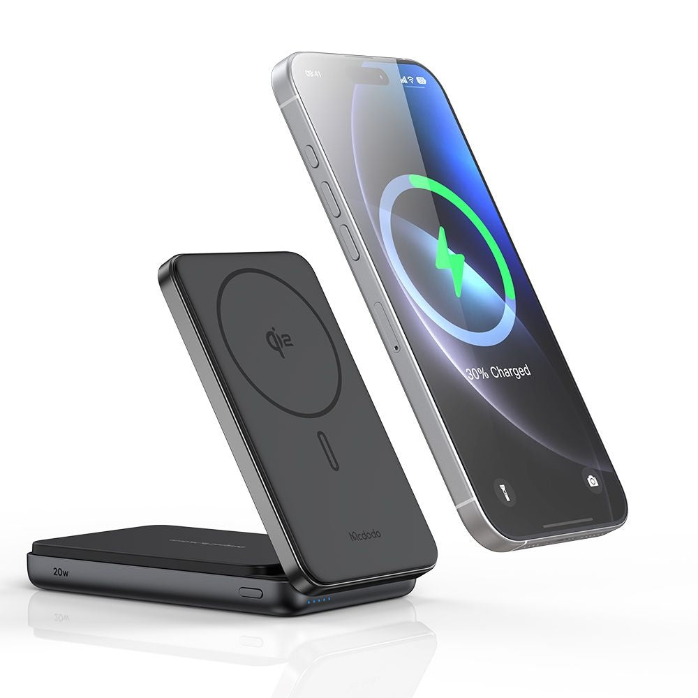 McDodo MC-6310 2in1 Wireless External Battery, 10000mAh, 20W, PD + FQI, 1 x USB-C, Black