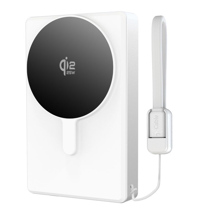 Bezdrátová externí baterie Tech-Protect PB40 LifeMag, 10000mAh, 25W, PD + FQI, 1 x QI - 1 x USB-C, stříbrná