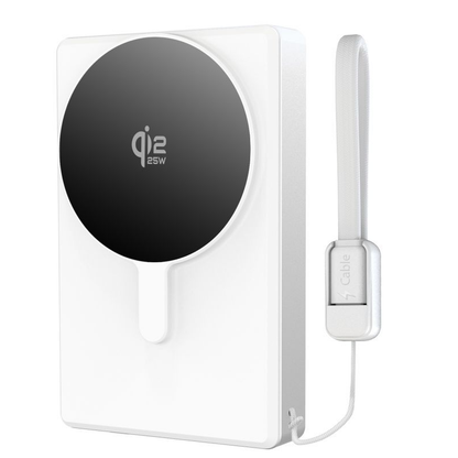Bezdrátová externí baterie Tech-Protect PB40 LifeMag, 10000mAh, 25W, PD + FQI, 1 x QI - 1 x USB-C, stříbrná