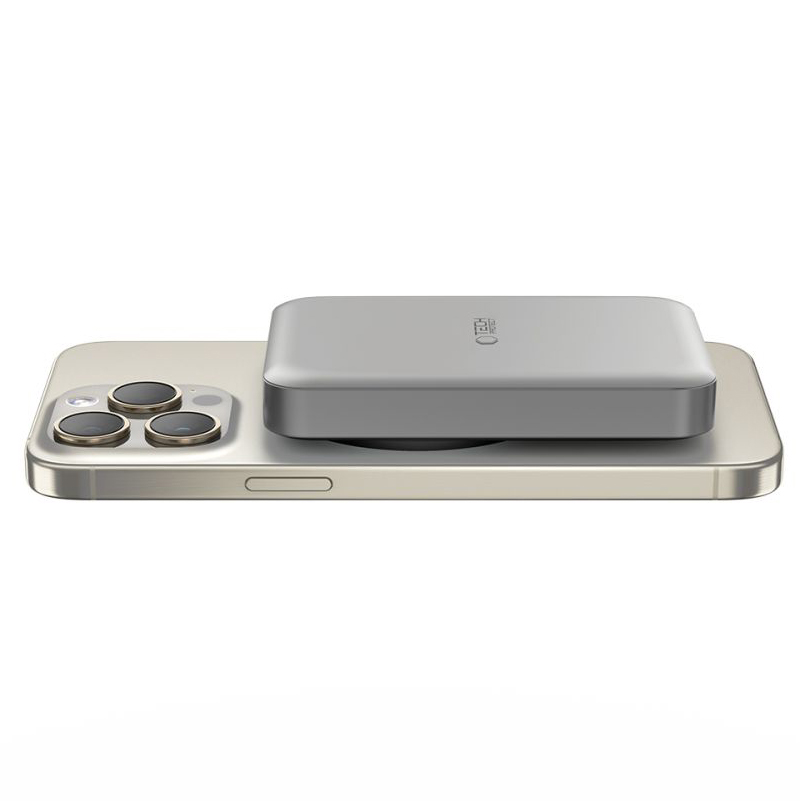 Bezdrátová externí baterie Tech-Protect PB11 LifeMag, 10000mAh, 15W, PD + FQI, 1 x QI - 1 x USB-C, šedá, znovu zabalená