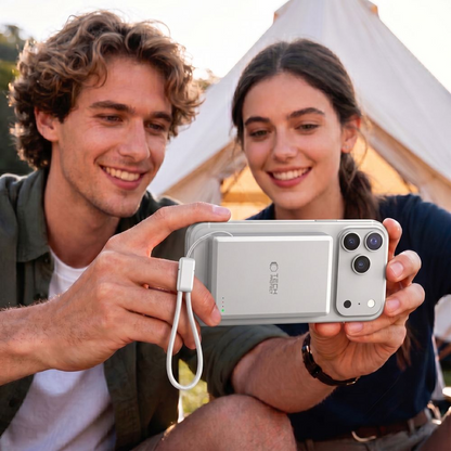 Bezdrátová externí baterie Tech-Protect PB40 LifeMag, 10000mAh, 25W, PD + FQI, 1 x QI - 1 x USB-C, stříbrná