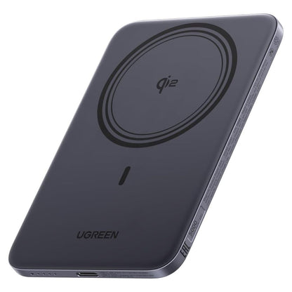 Bezdrátová externí baterie UGREEN PB580 (75984B), 5000mAh, 15W, PD + FQI, 1 x QI - 1 x USB-C, Šedá