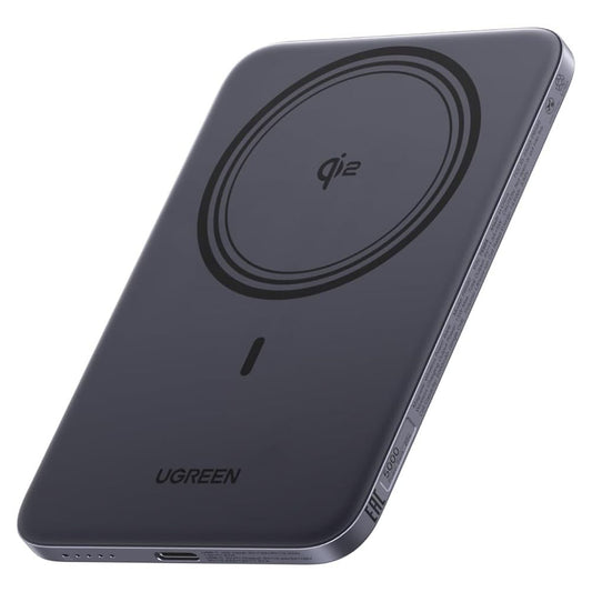 Bezdrátová externí baterie UGREEN PB580 (75984B), 5000mAh, 20W, PD + FQI, 1 x QI - 1 x USB-C, Šedá