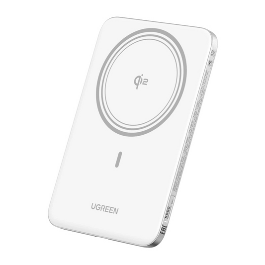 Bezdrátová externí baterie UGREEN PB580 (95931B), 5000mAh, 20W, PD + FQI, 1 x QI - 1 x USB-C, bílá