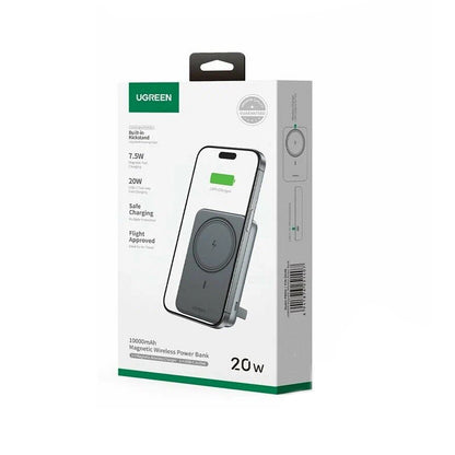 Externí bezdrátová baterie UGREEN PB562, 10000mAh, 20W, PD + FQI, 1 x QI - 1 x USB-C, Černá