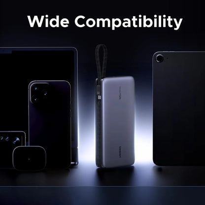 Externí baterie UGREEN PB726 (55995B), 25000mAh, 165W, QC + PD, 1 x USB-A - 3 x USB-C, šedá