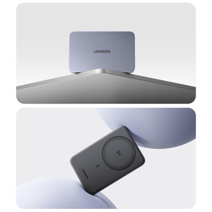 Bezdrátová externí baterie UGREEN PB580 (75984B), 5000mAh, 15W, PD + FQI, 1 x QI - 1 x USB-C, Šedá