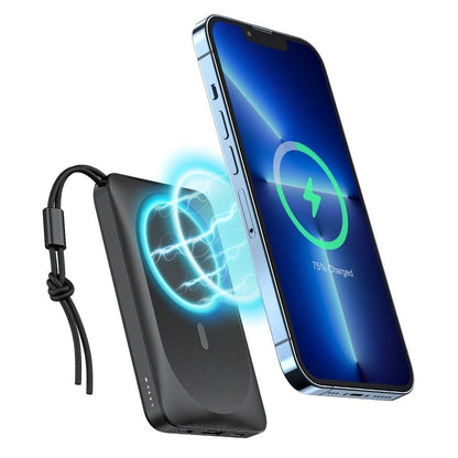 Bezdrátová externí baterie Veger VP1151 / W1151, 10000mAh, 22.5W, QC + PD + FQI, 1 x QI - 1 x USB-A - 1 x USB-C, Černá