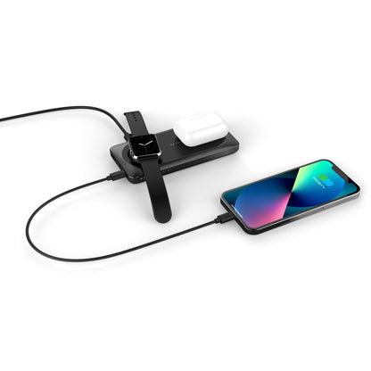 Externí bezdrátová baterie Veger MagMulti W1156, 10000mAh, 22.5W, QC + PD + FQI, 2 x QI - 1 x USB-A - 1 x USB-C, Černá