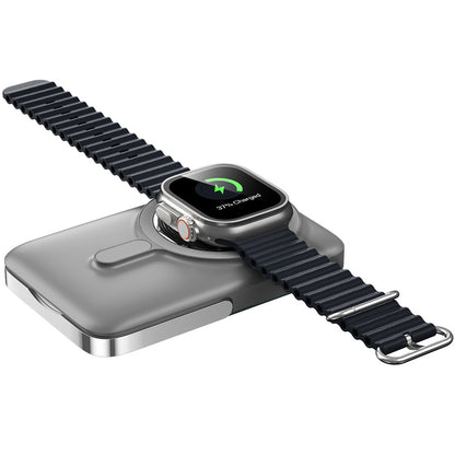 Bezdrátová externí baterie WiWu Wi-P018, 10000mAh, 20W, PD + FQI, 1 x QI - 1 x USB-C, šedá