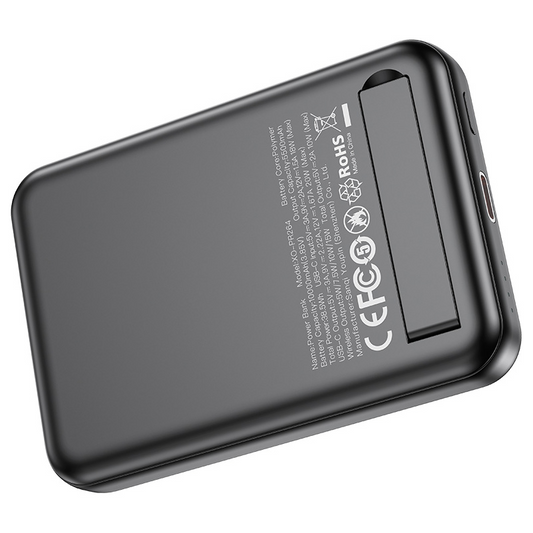 Bezdrátová externí baterie XO Design PR264, 10000mAh, 20W, PD + FQI, 1 x QI - 1 x USB-C, černá, znovu zabalená