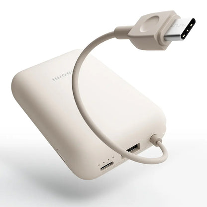 Externí baterie Xiaomi Pocket, 10000mAh, 22,5W, QC + PD, 1 x USB-A - 2 x USB-C, Béžová BHR9072GL