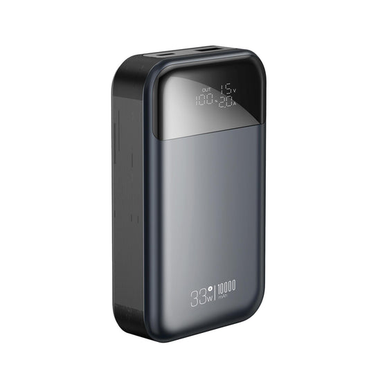 Externí baterie XO Design PR232, 10000mAh, 33W, QC + PD, 1 x USB-A - 1 x USB-C, Černá