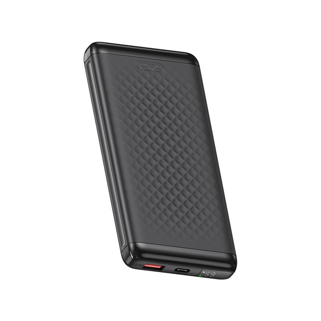 Externí baterie XO Design PB308, 10000mAh, 22,5W, QC + PD, 1 x USB-A - 1 x USB-C, černá