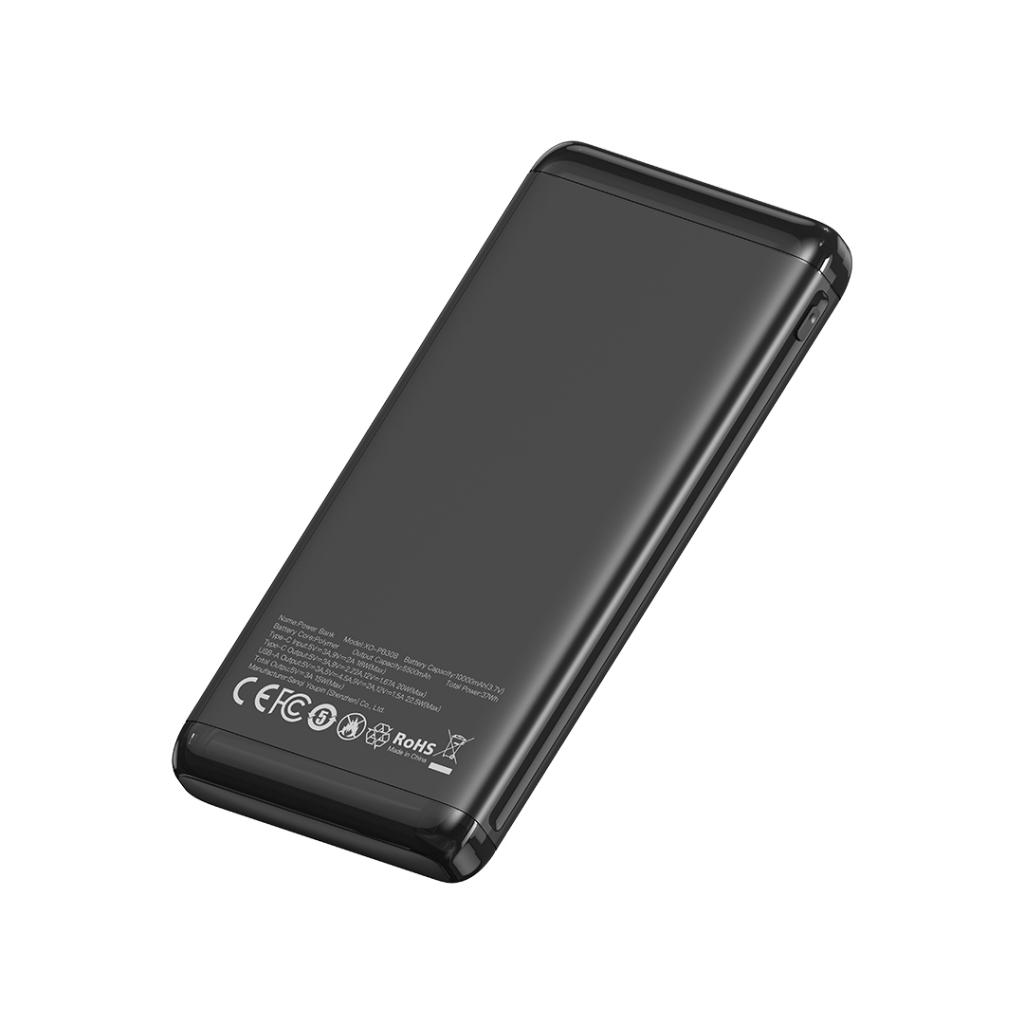 Externí baterie XO Design PB308, 10000mAh, 22,5W, QC + PD, 1 x USB-A - 1 x USB-C, černá