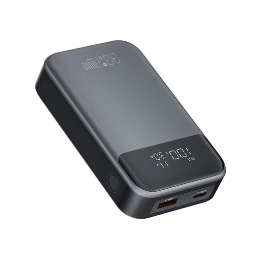 Externí baterie XO Design PR232, 10000mAh, 33W, QC + PD, 1 x USB-A - 1 x USB-C, Černá