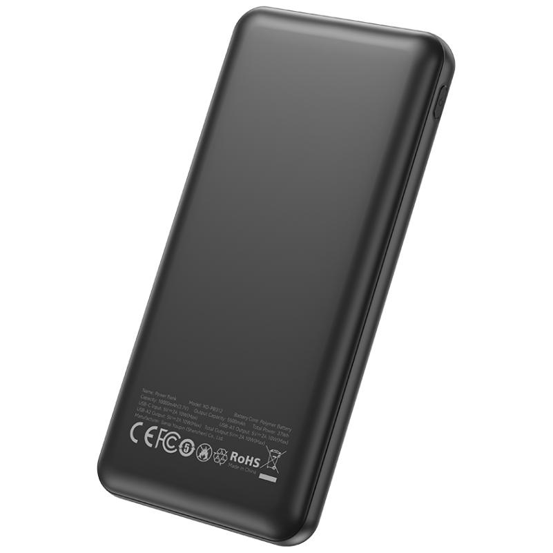 Externí baterie XO Design PB312, 10000mAh, 10W, 2 x USB-A, Černá