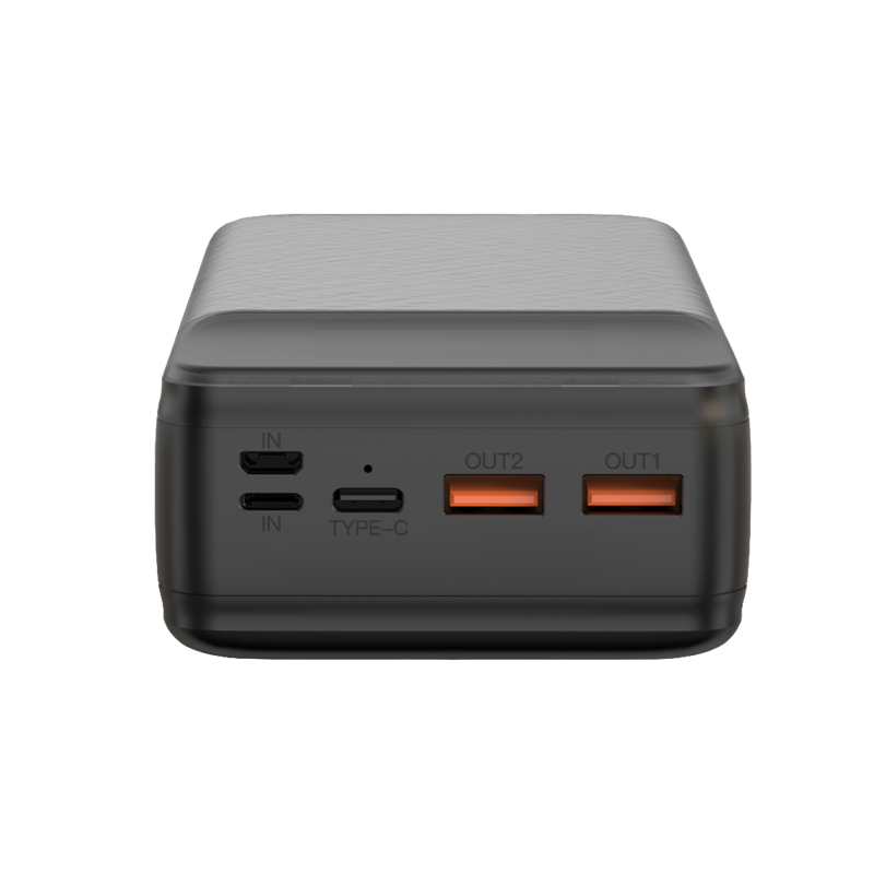 Externí baterie XO Design PR201, 30000mAh, 65W, QC + PD, 1 x USB-C - 2 x USB-A, Černá