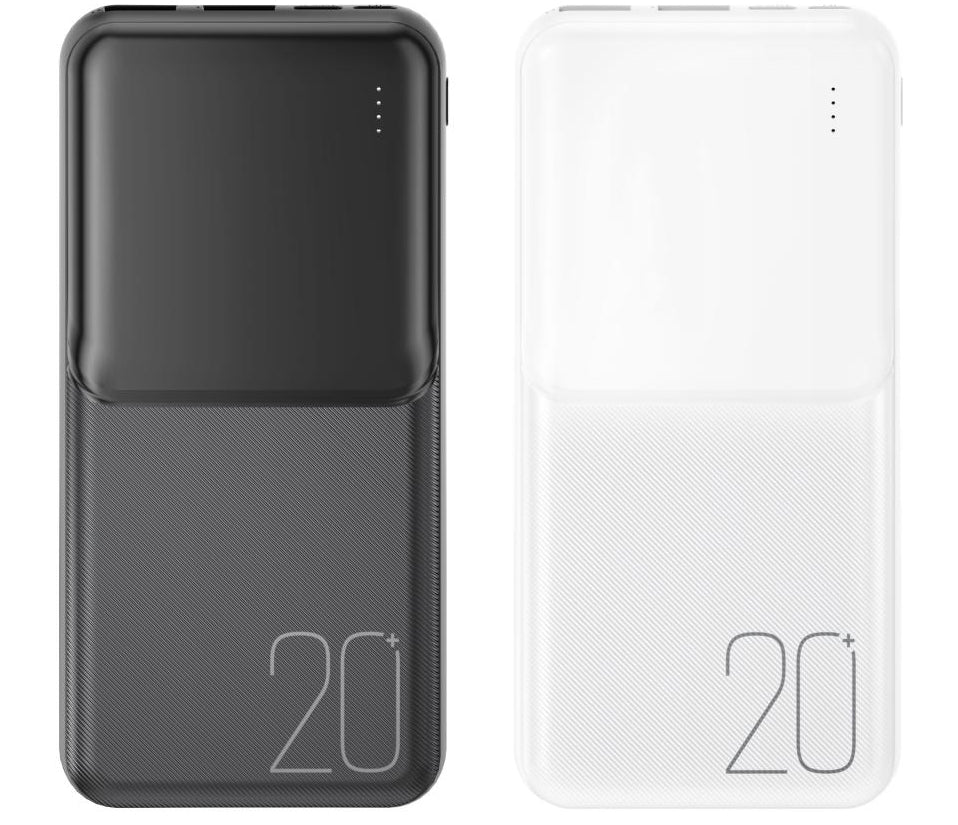 Externí baterie XO Design PR252, 20000mAh, 10W, 2 x USB-A, Černá