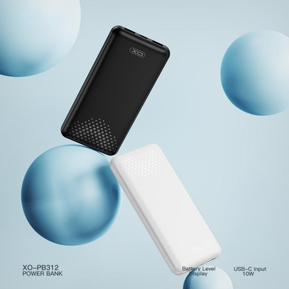 Externí baterie XO Design PB312, 10000mAh, 10W, 2 x USB-A, Černá