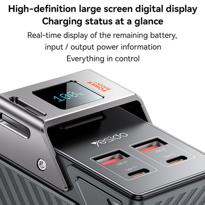 Externí baterie Yesido YP62, 30000mAh, 22.5W, QC + PD, 2 x USB-A - 2 x USB-C, černá