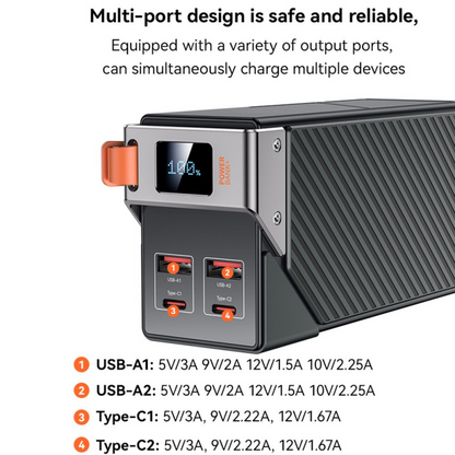 Externí baterie Yesido YP62, 30000mAh, 22.5W, QC + PD, 2 x USB-A - 2 x USB-C, černá