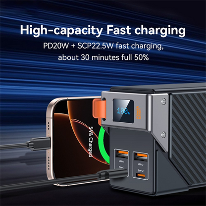 Externí baterie Yesido YP62, 30000mAh, 22.5W, QC + PD, 2 x USB-A - 2 x USB-C, černá
