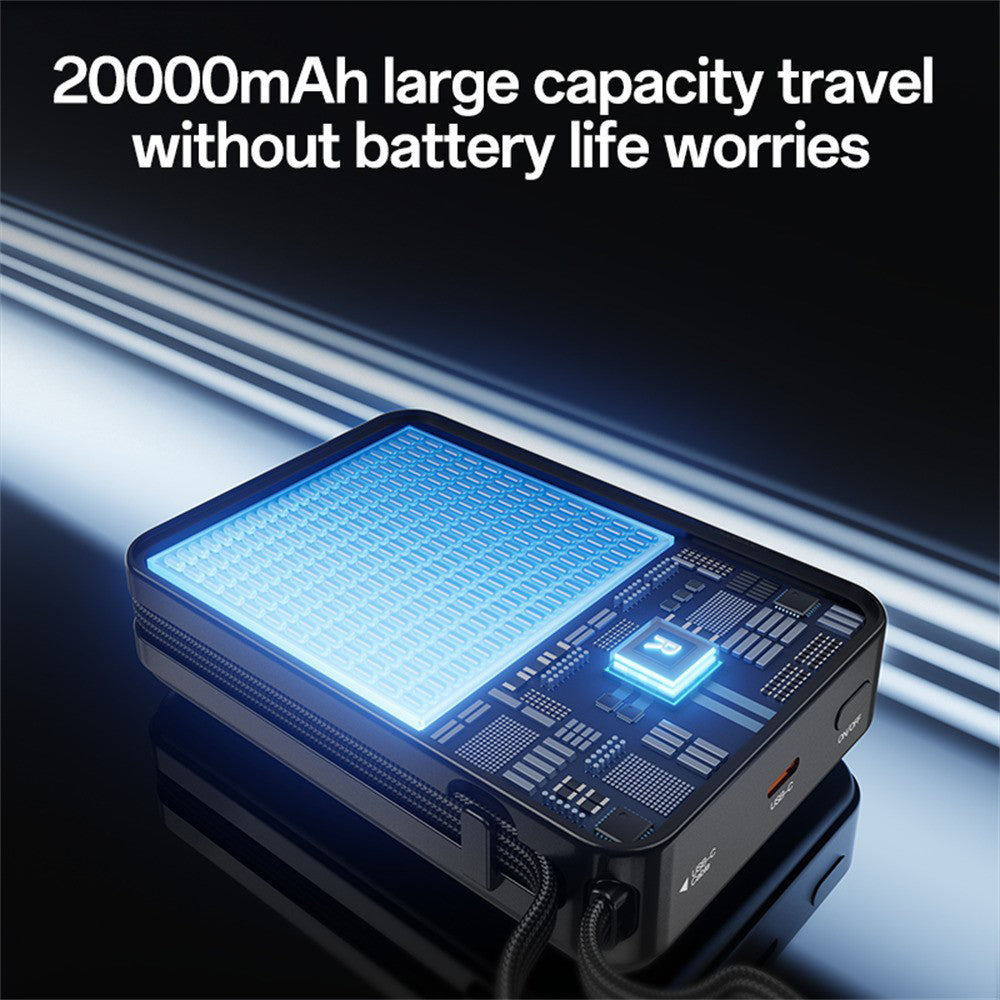 Externí baterie Yesido YP97, 20000mAh, 65W, PD, 2 x USB-C, šedá