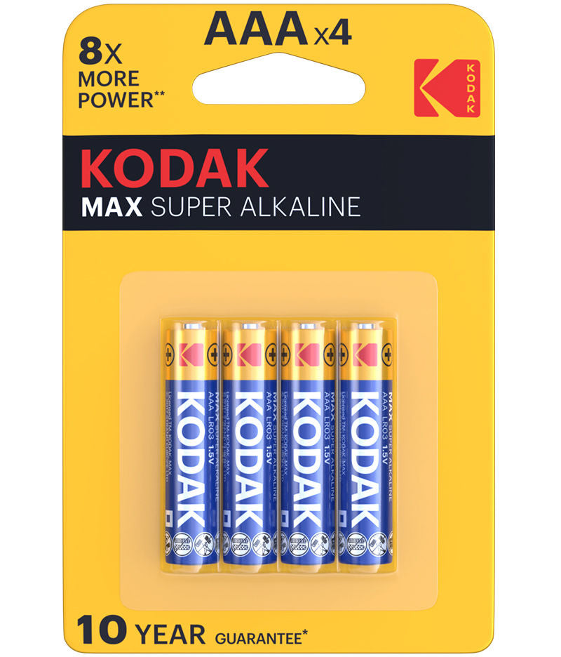 Baterie Kodak Max Alkaline, AAA / LR3, Sada 4 kusů EKSTD30952812P4